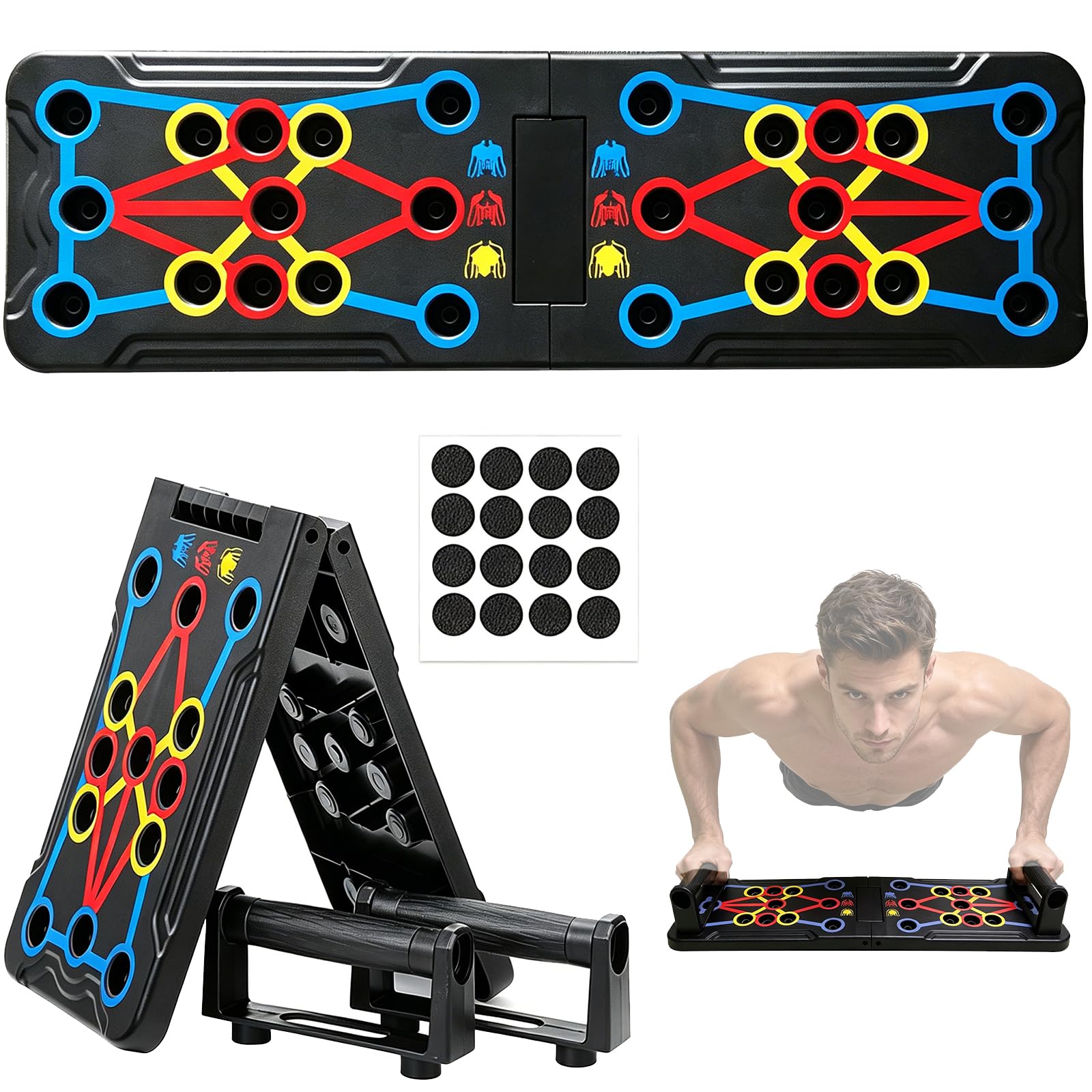 Push Up Board Press Up Bars for Men, Push-up Grips Foldable Pressup Handles Pushup Bar Stand, Home Chest Muscle Workout Fitness Exercise Strength Training Equipment Gym Gifts for Men