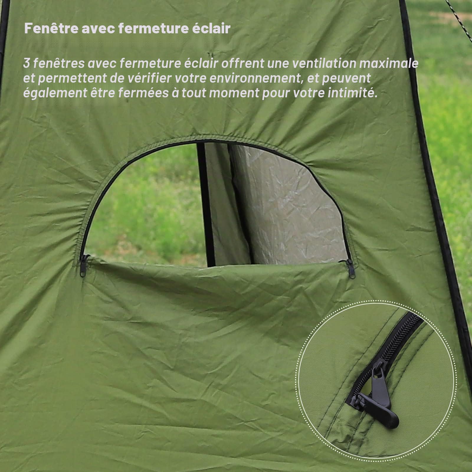CLIPOP Tente de Toilette Pop Up Toilette Cabinet de Changement Anti-UV Tente de Douche pour la Plage, la pêche, Le Bain, l'extérieur, avec Un Sac de Transport