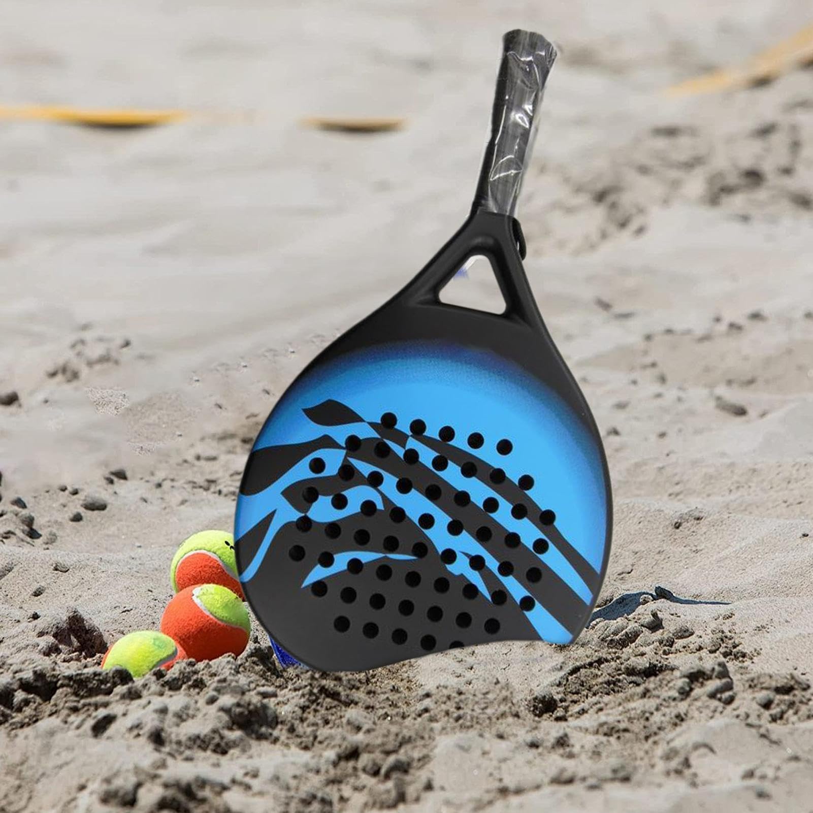 Paddle Racket, Racket, Carbon Fiber Paddle, Ergonomic Grip Design, Lightweight Build, Family Sports Play Beginners Professionals, 18.5x10.43x1.5