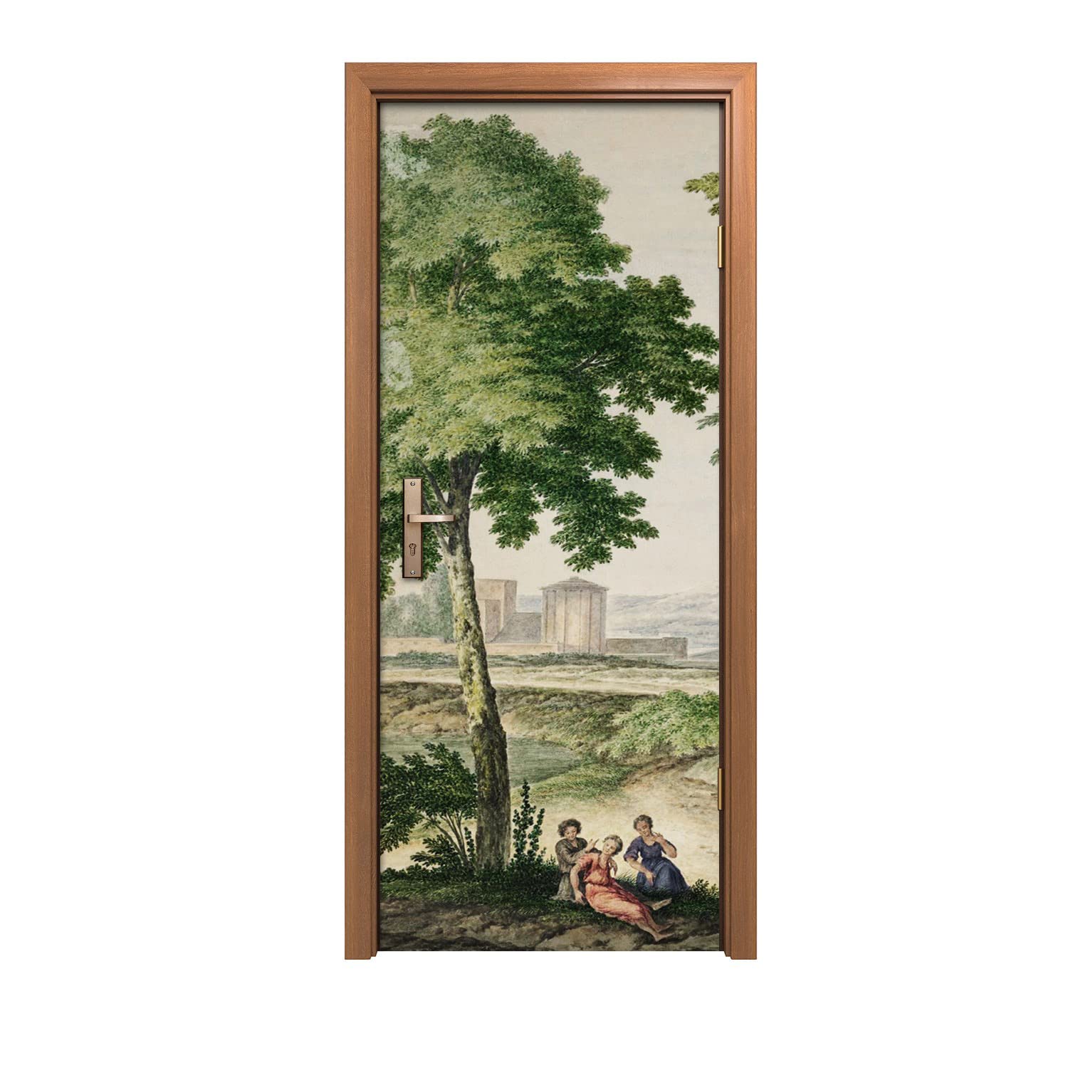 Autocollant de porte mural haut de gamme 90x200cm décor artistique arbres design