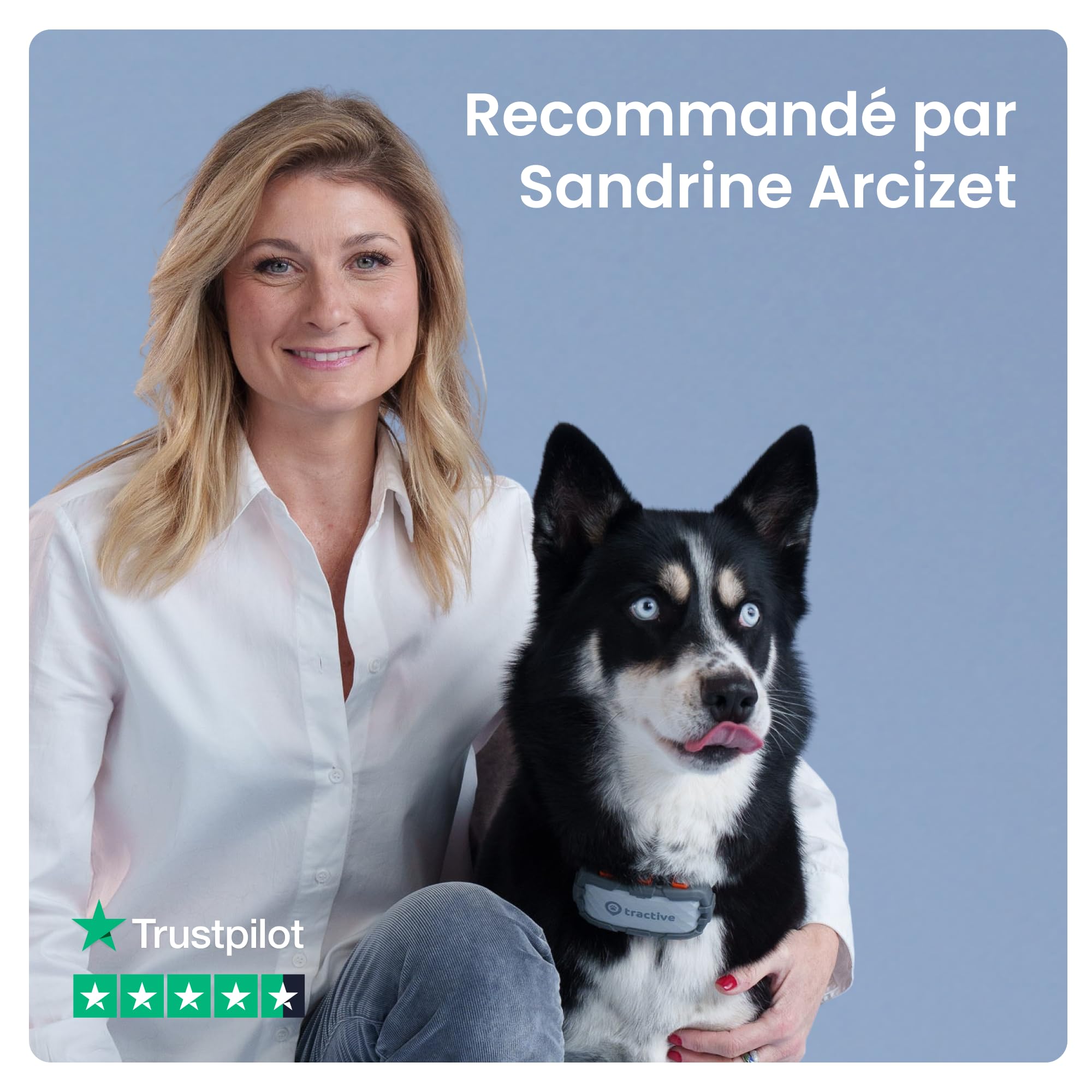 Tractive – collier GPS pour chien XL Adventure - Boîtier en fibre de verre - Jusqu'à 1 mois d'autonomie - Élue Marque de l'Année - Suivi global en direct - Moniteur d'activité - Alertes de santé