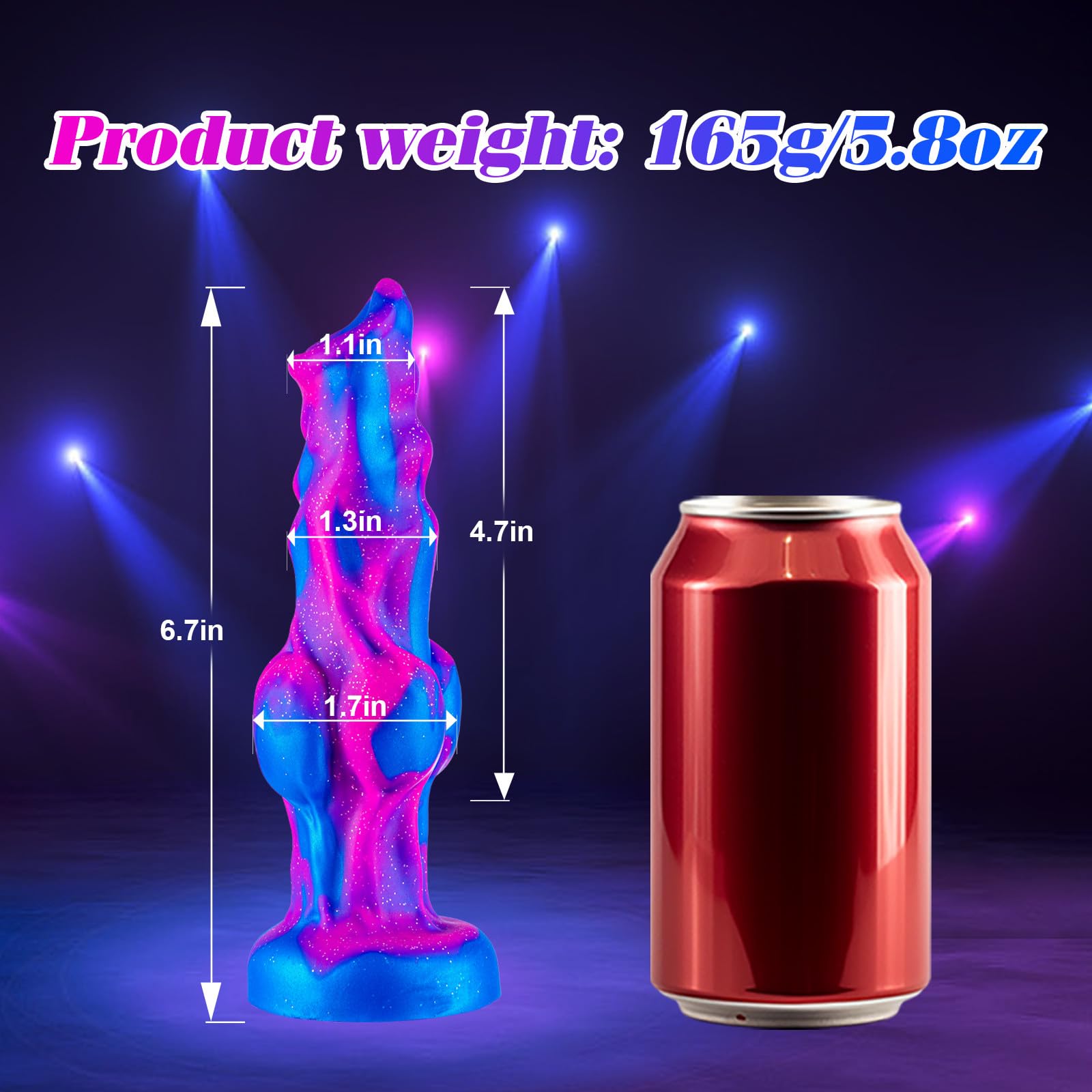 6 Inch Silicone Small Wolf Dog Knot Dildo for Women Beginner, 5" Realistic Animal Monster Thin Knotted Anal Dildo with Suction Cup, Fantasy Blue Purple Canine Furry Dildos Alien Sex Toy for Men Gay