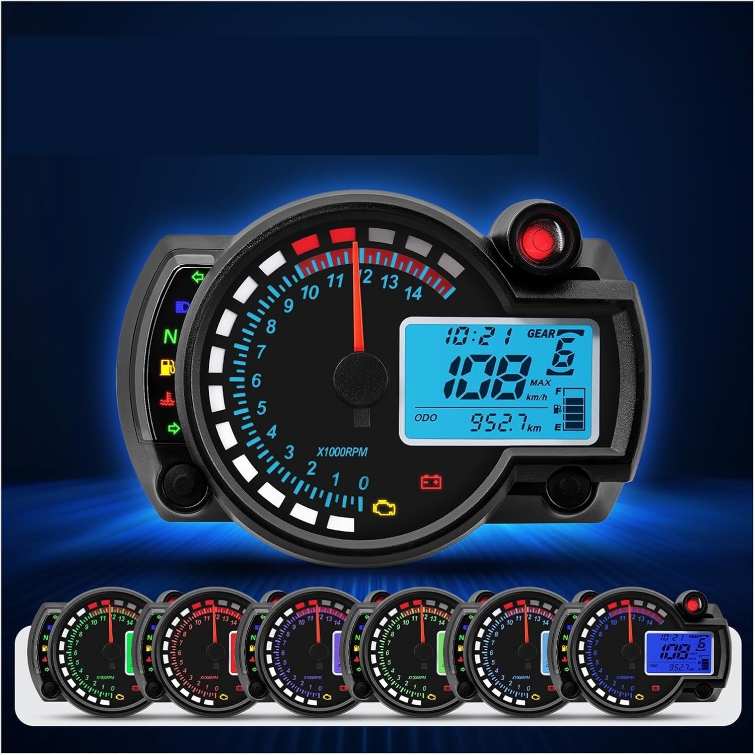 Odometer Speedometer Universal Digital Motorcycle Odometer Speedometer Instrument 7 Colors Dashboard For NXR150 NXR125 12V Motorcycle