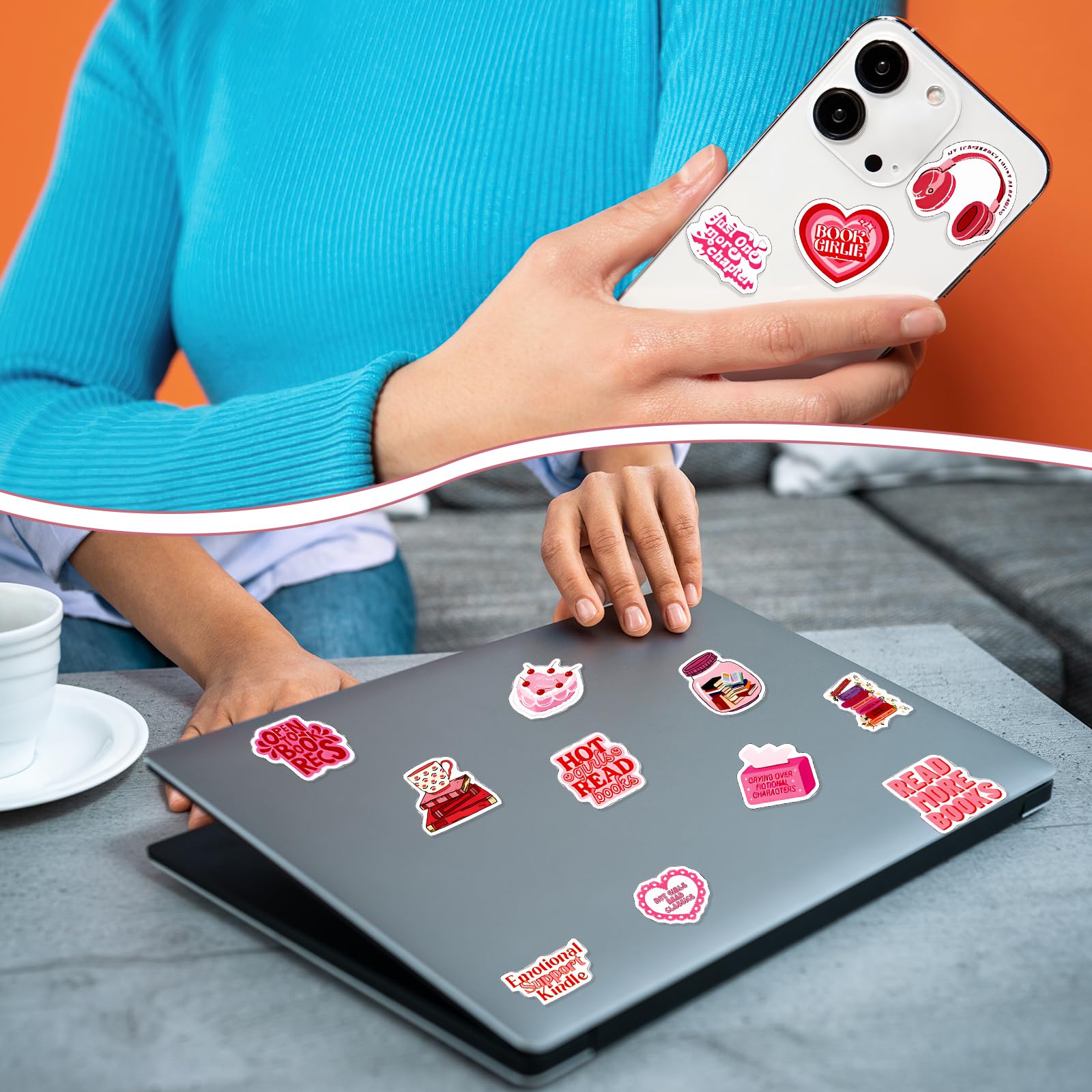 Lot De 60 Autocollants Roses GEEHUA - Stickers Bookish Pour Livres, Ordinateurs, Gourdes - Déco Nerd