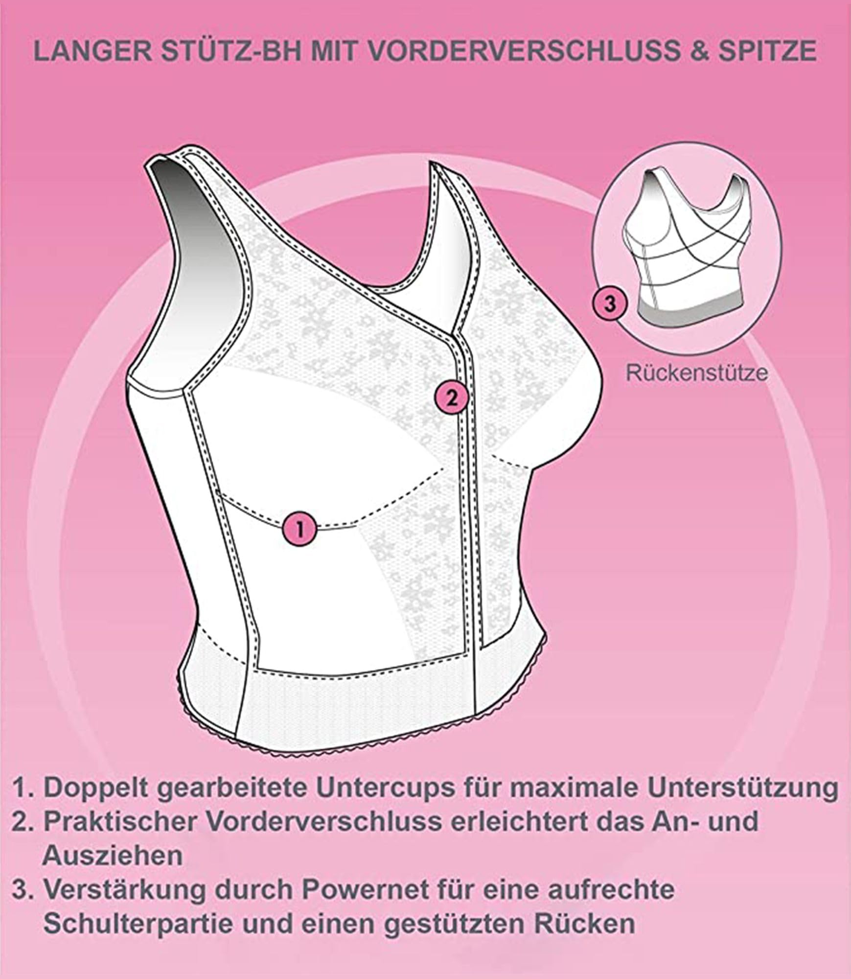 Exquisite Form Original Longline Posture Bra #5107565 Sujetador Mujer (Pack de 1)