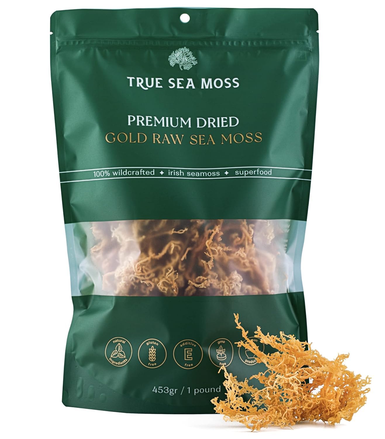 Sea Moss Gold Raw Premium Dried by TrueSeaMoss - Organic Wildcrafted SeaMoss Raw - 100% Organic Irish Sea Moss - Dried Sea Moss Advanced Drink Clean and Sundried (16)