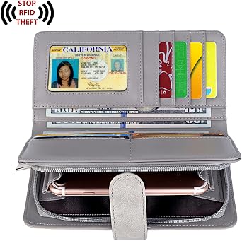 UTO Wallets RFID Large Capacity PU Leather Clutch Purse 459