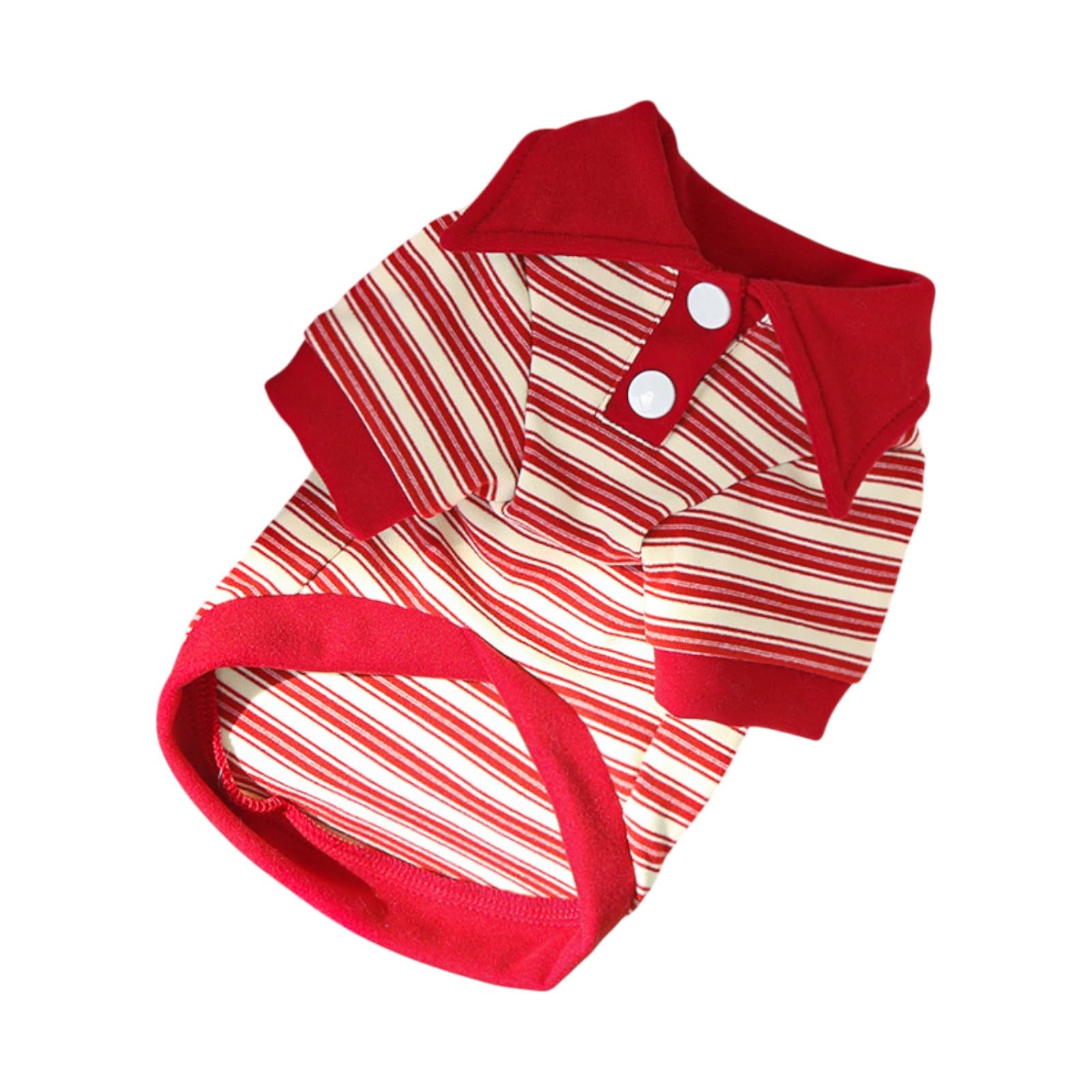 Striped Dog Shirts for Small Medium Dogs Cats, Boys Girls Soft Cotton Clothes Puppy Breathable Tops, Chihuahua Yorkie Clothes t Shirts for Outdoor Wearing (Red,XS)