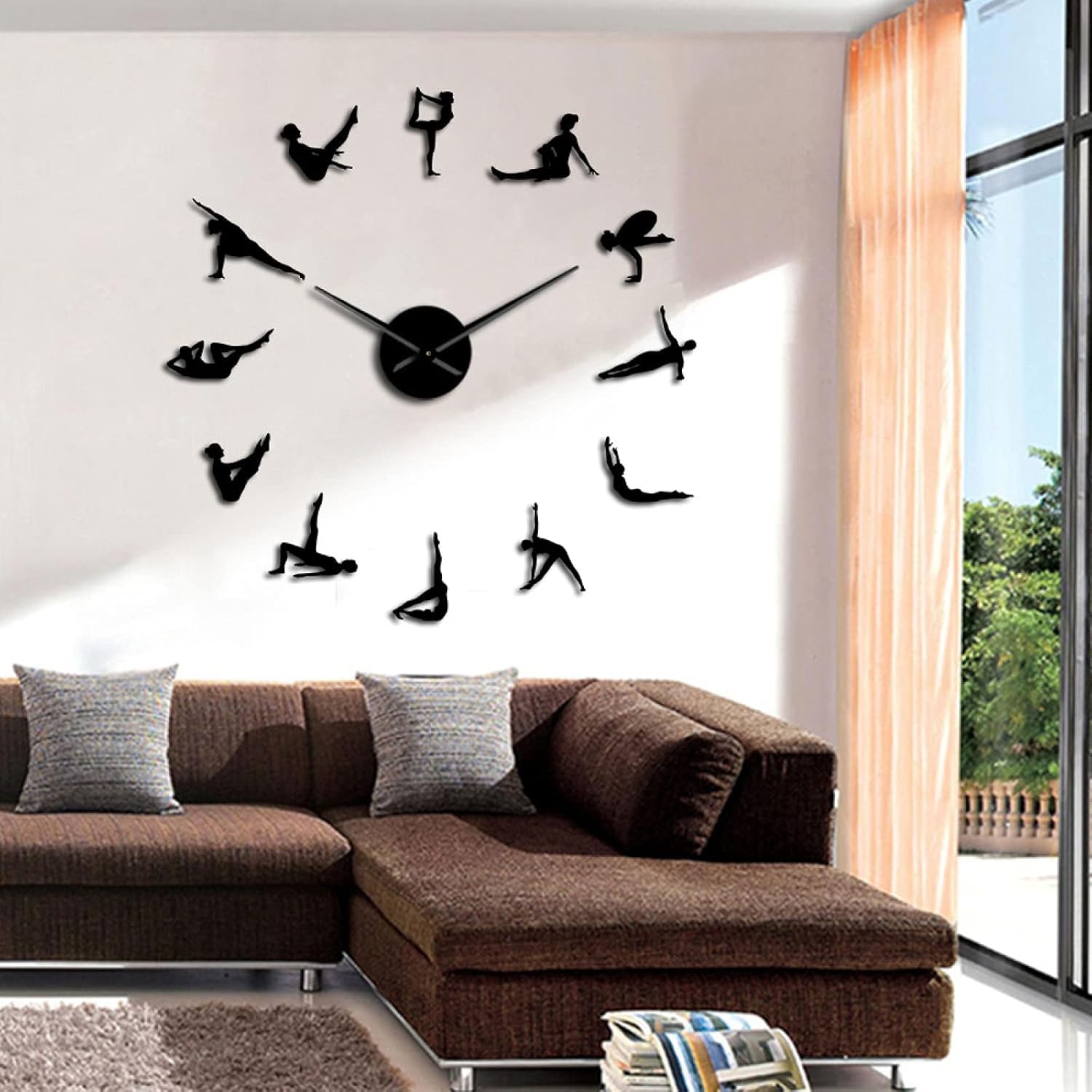 Orologio da parete per pilates, decorazione per la casa, palestra, silenzioso, senza ticchettio, orologio da centro fitness per la stanza delle ragazze, design fai da te per un cronometraggio elegante