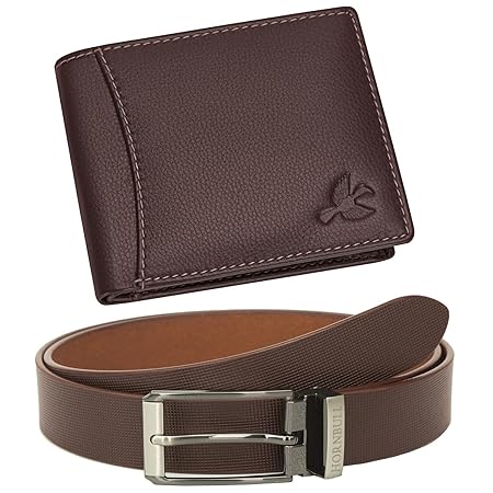 Hornbull Gift Hamper for Men | Brown Wallet and Brown Belt Men's Combo Gift Set | Leather Wallets for Men | Men's Wallet