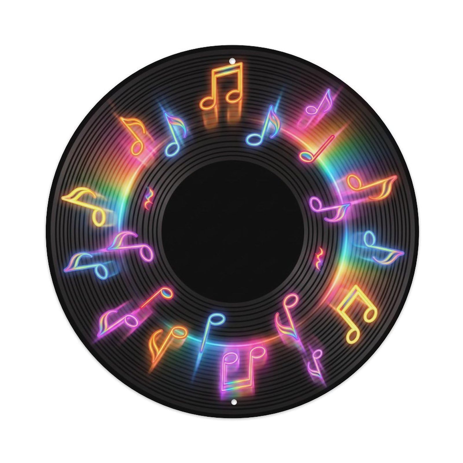 Colorful Music Vinyl Records Expand Bright Aura Metal Tin Sign