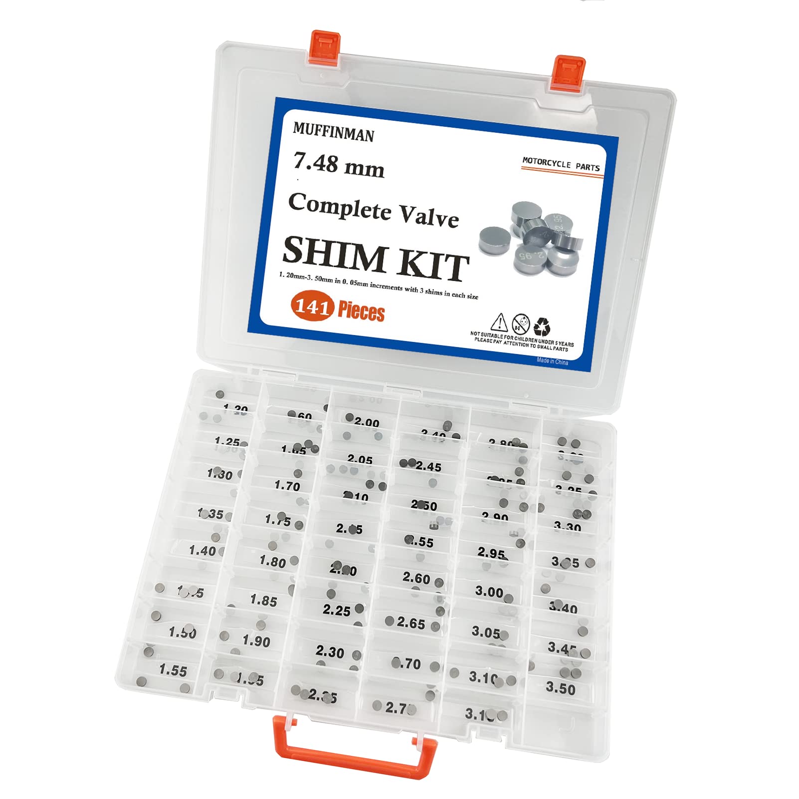 MUFFINMAN Valve Shim Kit 7.48mm O.D. Assortment,compatible with