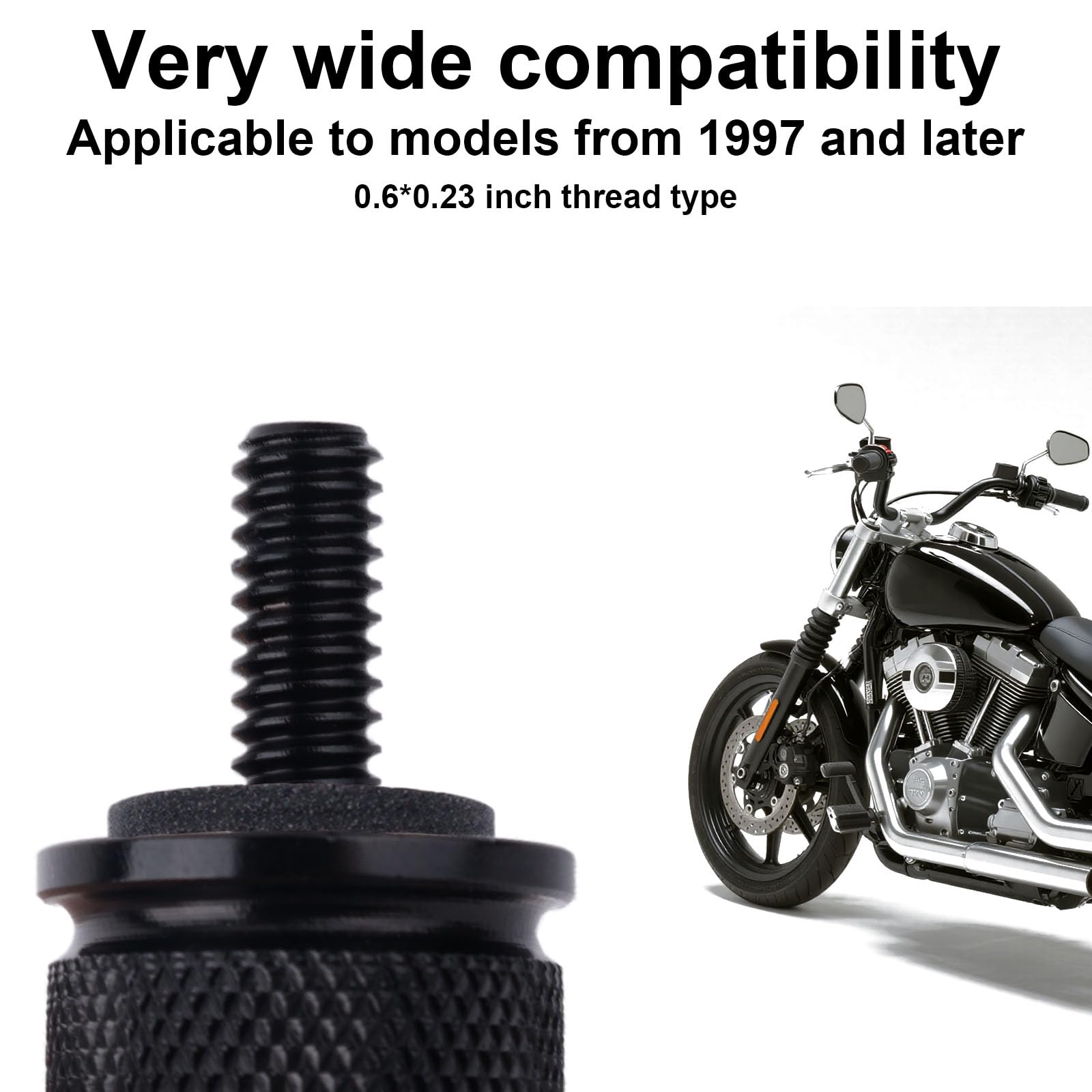 Bullone del Sedile Parafango Posteriore Moto, Design Teschio Filettatura 1/4"-20 Sostituzione Vite Sedile per Moto 1996-2025 (Nero)