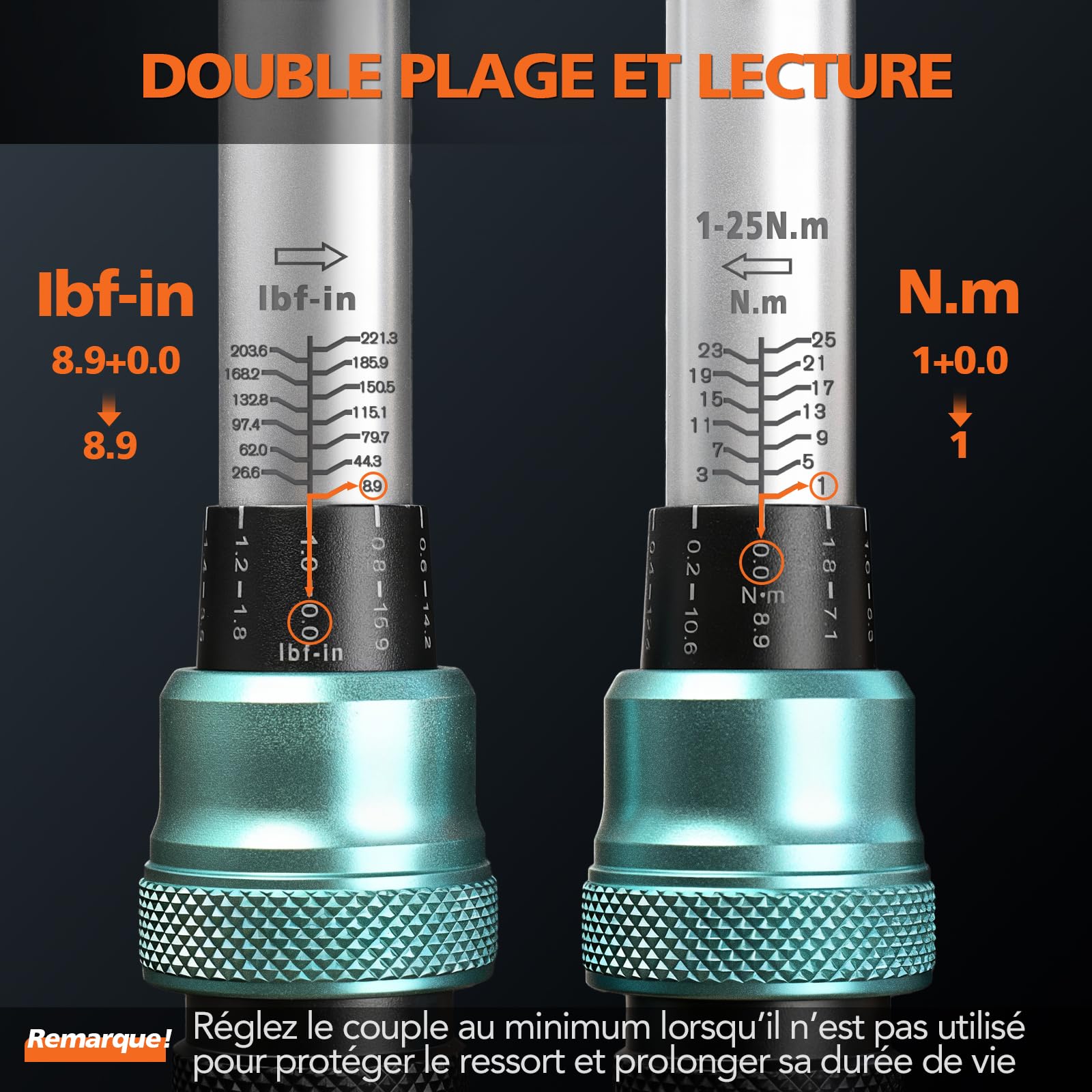 Clé Dynamométrique 1/4" 1-25Nm pour Vélo et Moto | Précision ±3% | Mécanisme à Clic Réversible 72 Dents | Kit d'Entretien avec Douilles Allen, Barre d'Extension, Adaptateurs