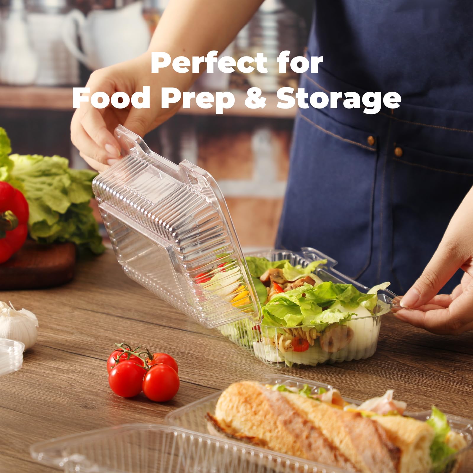 Fit Meal Prep 25 Pack 9” x 5.5” x 3.6” Clear Hinged Plastic