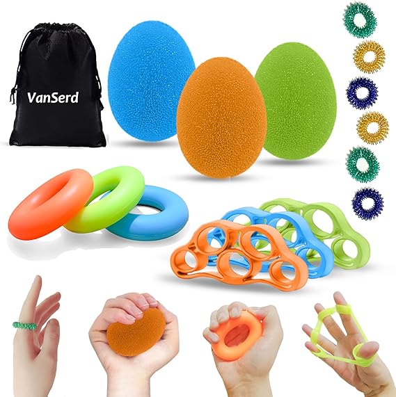 15PCS Hand Grip Strengthener, VanSerd Finger Exerciser Set, Grip