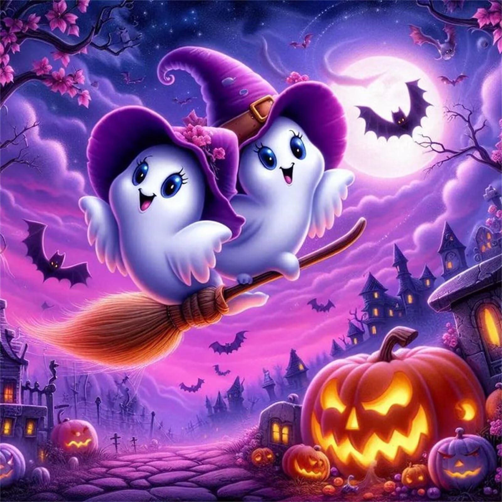 Zestaw artystyczny z diamentami dla dorosłych, 5D, Halloween, duch, diamentowe zestawy do malowania, DIY, kryształ górski, haft krzyżykowy, pełne wiercenie, sztuka, rzemiosło, obraz, dekoracja domu