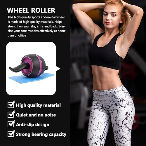 Miniatura 4 de Kisangel Rueda de rodillo abdominal de rebote automático, equipo de entrenamiento antideslizante para gimnasio en casa, hombres y mujeres,