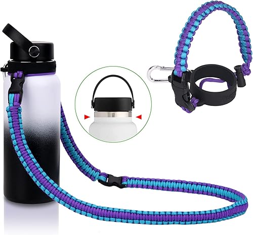 Wongeto Mango de paracaídas con correa para el hombro compatible con Hydro Flask 2.0 (nuevo 2020 rediseñado) botellas de boca ancha, se adapta a