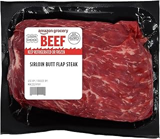 Amazon Grocery, Sirloin Butt Flap Steak, Boneless, USDA Choice, Weight Varies