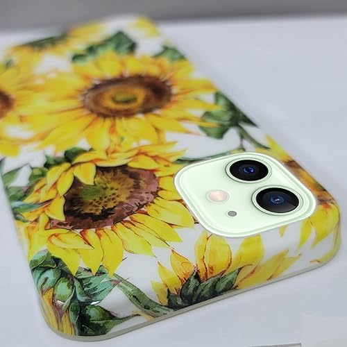Miniatura 7 de J.west Funda para iPhone 12 y iPhone 12 Pro de 6.1 pulgadas, bonito diseño floral de girasoles para mujeres y niñas, a prueba de golpes de silicona