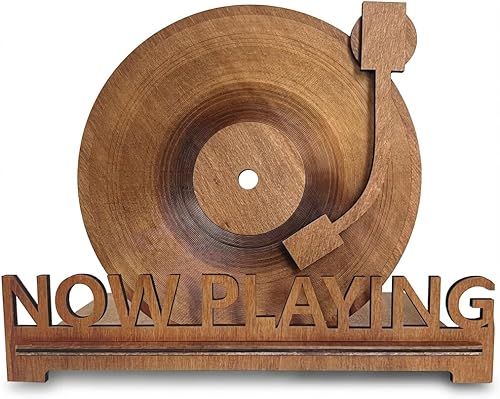 Heather & Willow Soporte para discos de vinilo Now Playing para soporte de tocadiscos, soporte de almacenamiento de discos de vinilo Now Spinning