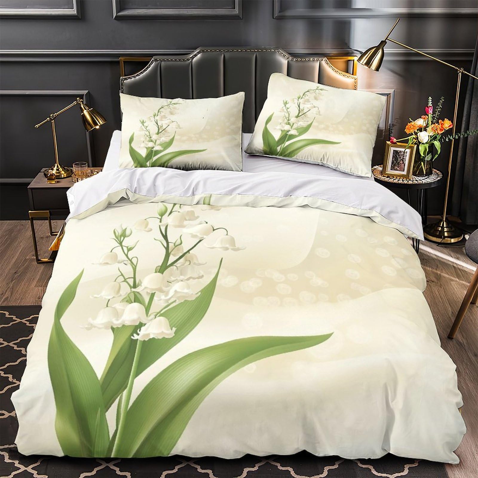 Housse de couette léopard hypoallergénique et respirante en microfibre 3D pour lit double