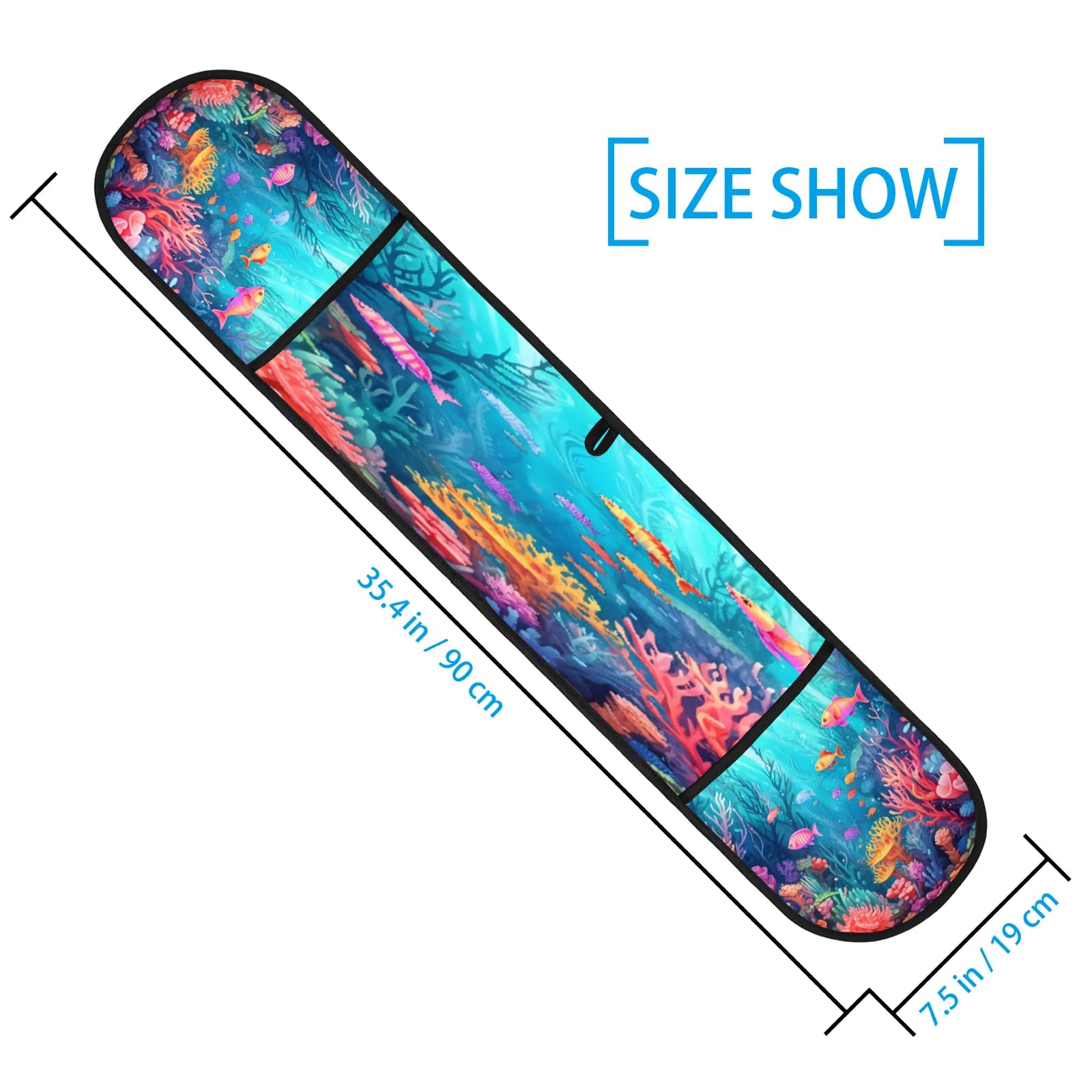 Ocean Coral Fish Watercolor Double Mitt Oven Glove Heat Resistant Microwave Glove Extra Long Potholder Kitchen Oven Mittsfor Cooking Baking and Serving