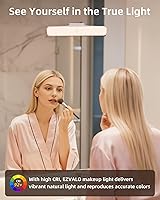 Vista 6 de EZVALO Paquete de 2 Luces de Maquillaje Inalámbricas, Luces de Tocador Recargables para Espejo con 3 Modos de Color, Atenuación Continua, Control