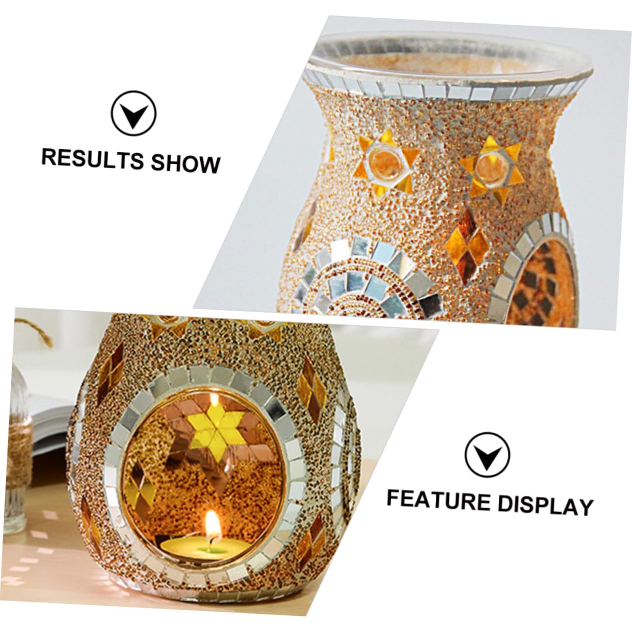 Cabilock 1 Pc Brûleur d'aromathérapie en Verre réchauffeur d'huiles essentielles Centre de Table photophore Chandeliers bougeoirs Ornement décorations de Mariage brûleur à Huile Essentielle
