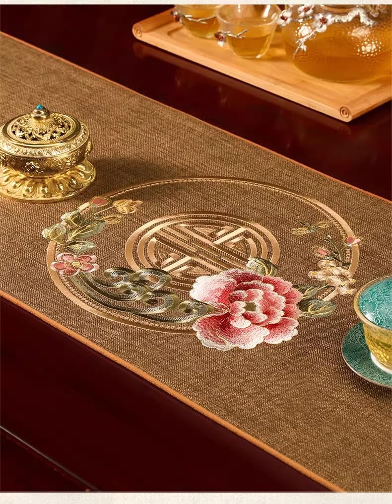 Flag Tea Tablecloth Chinese Tea Table Mat Set, Absorbent, Anti-slip-style4-35 * 210cm