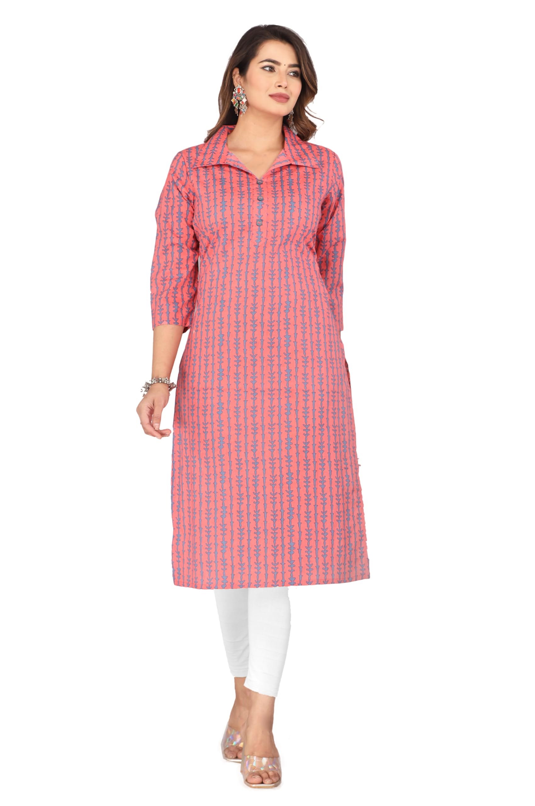 Roadster Women Indigo Striped Printed Pure Cotton Kurti in indigo
