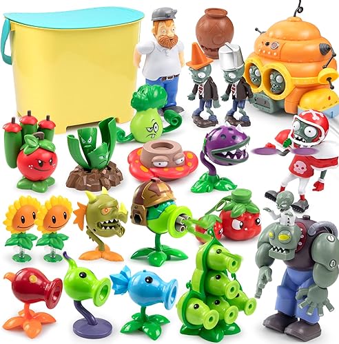 Maikerry PVZ Toys - Juego de 21 figuras de acción, gran regalo para niños y fanáticos, cumpleaños y fiesta, con mapa de campo de batalla impermeable