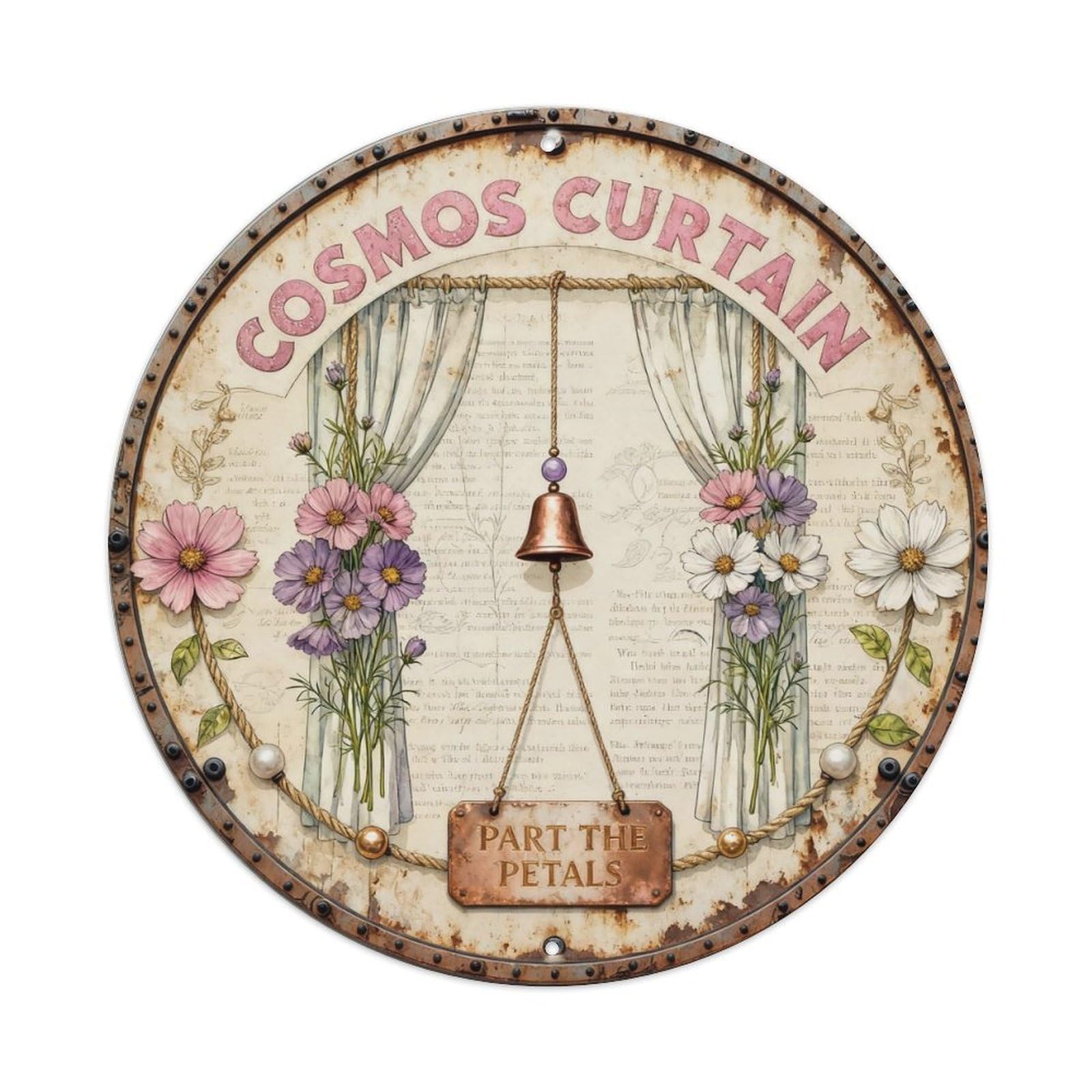 Cosmos Curtain Sign Metal Tin Sign Plaque