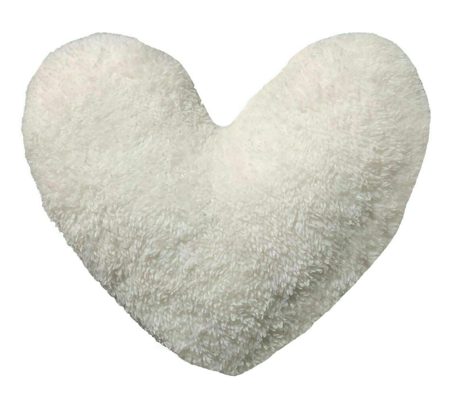 AMBERLINNEN LTD Teddy Fleece Heart Shape Cushion Soft Comfortable Home Decor/Gift Idea 30cm (Cream)