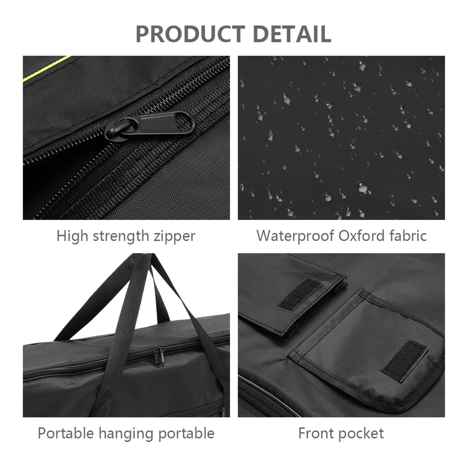 Borsa per Tastiera Borsa for tastiera a 61 tasti Strumento in nylon più spesso for a Custodia impermeabile for pianoforte elettronico for viaggi all'aperto a casa(Black 2PCS)