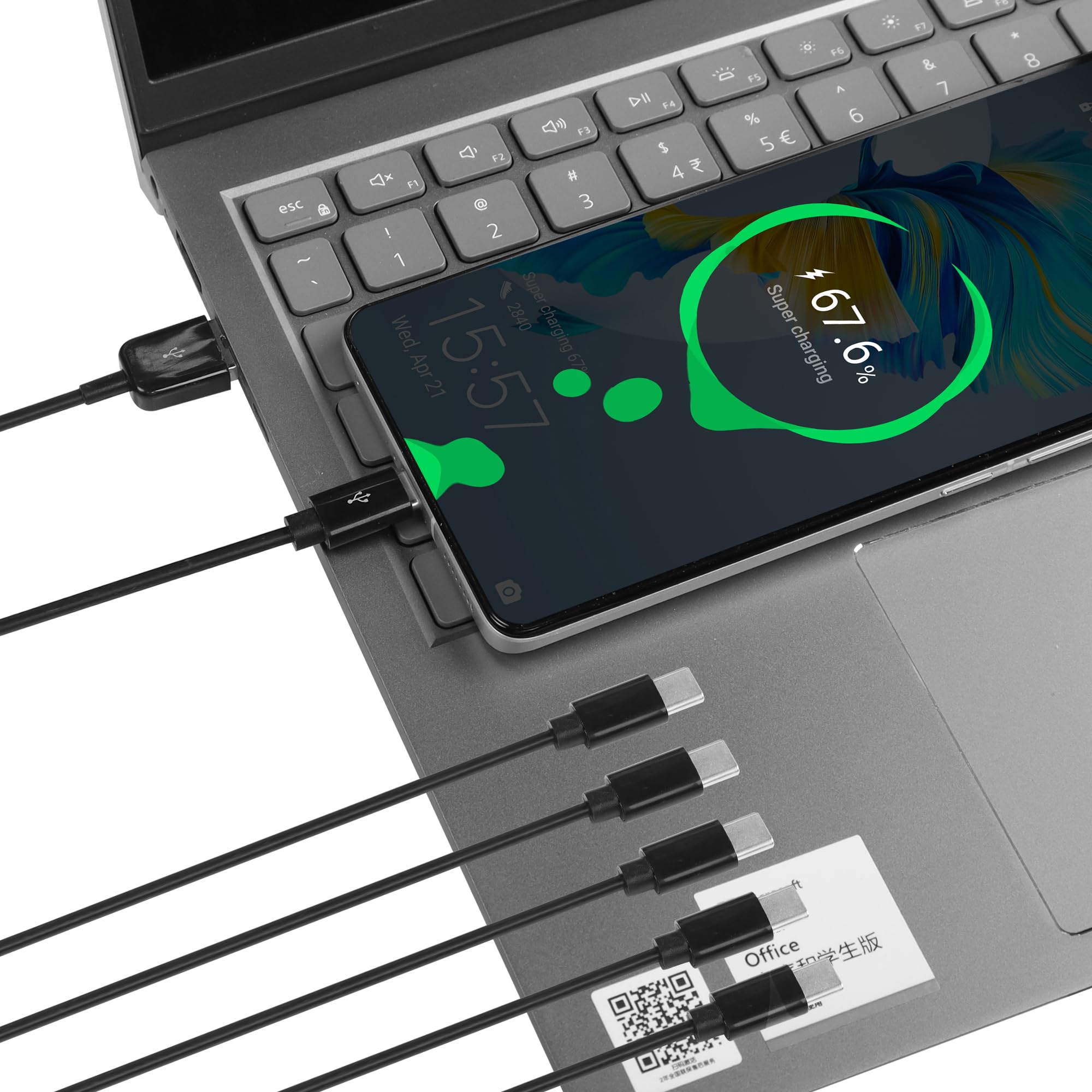 Cavo Corto Piatto USB-C™ Maschio a USB-C™ Maschio E-Mark Ricarica Rapida FPC 12.4 cm - TECHLY
