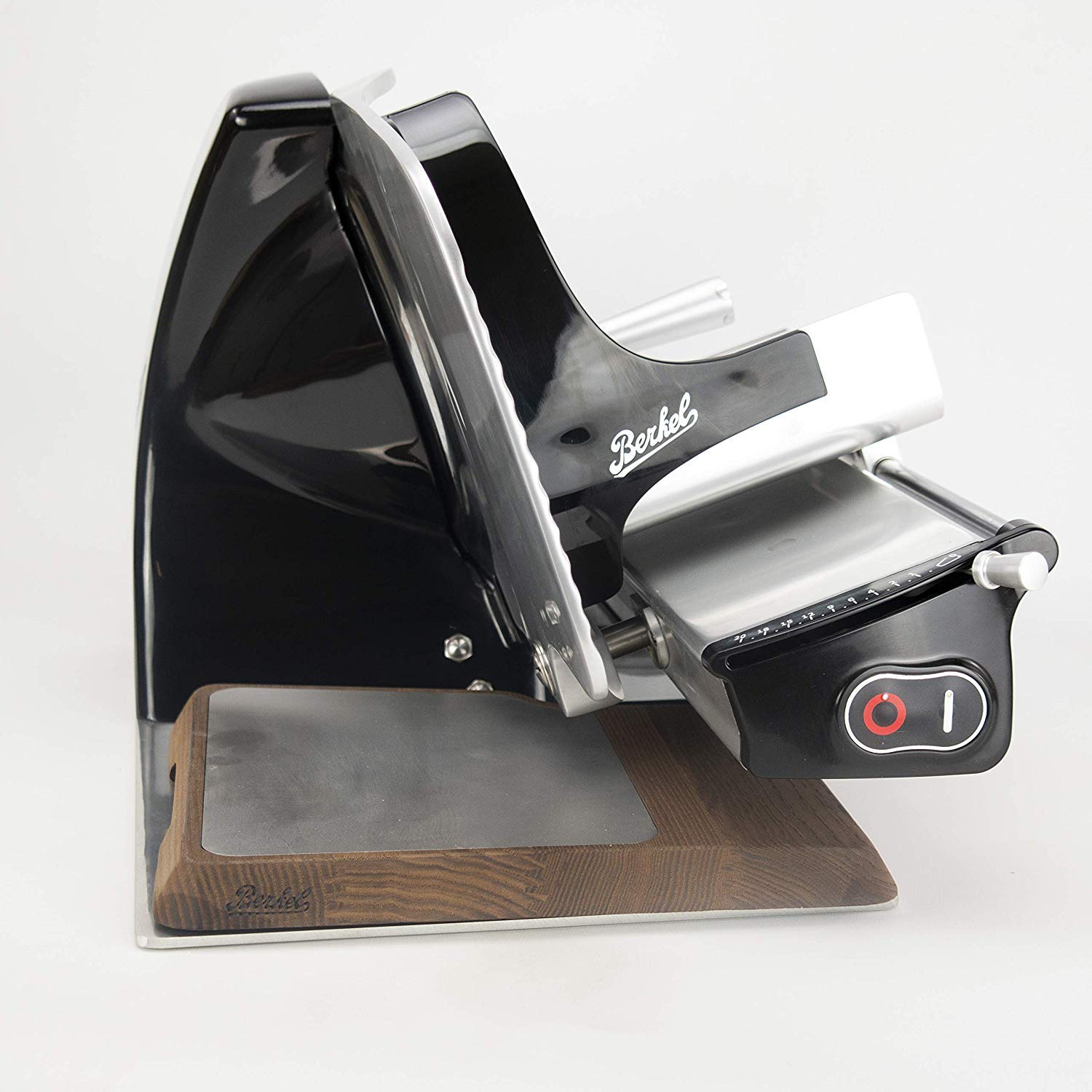 Palatina Werkstatt ® Berkel Home Line 250 | Macchina da taglio Premium + panno morbido | Nero | nuovo modello 2022+ tagliere in alluminio
