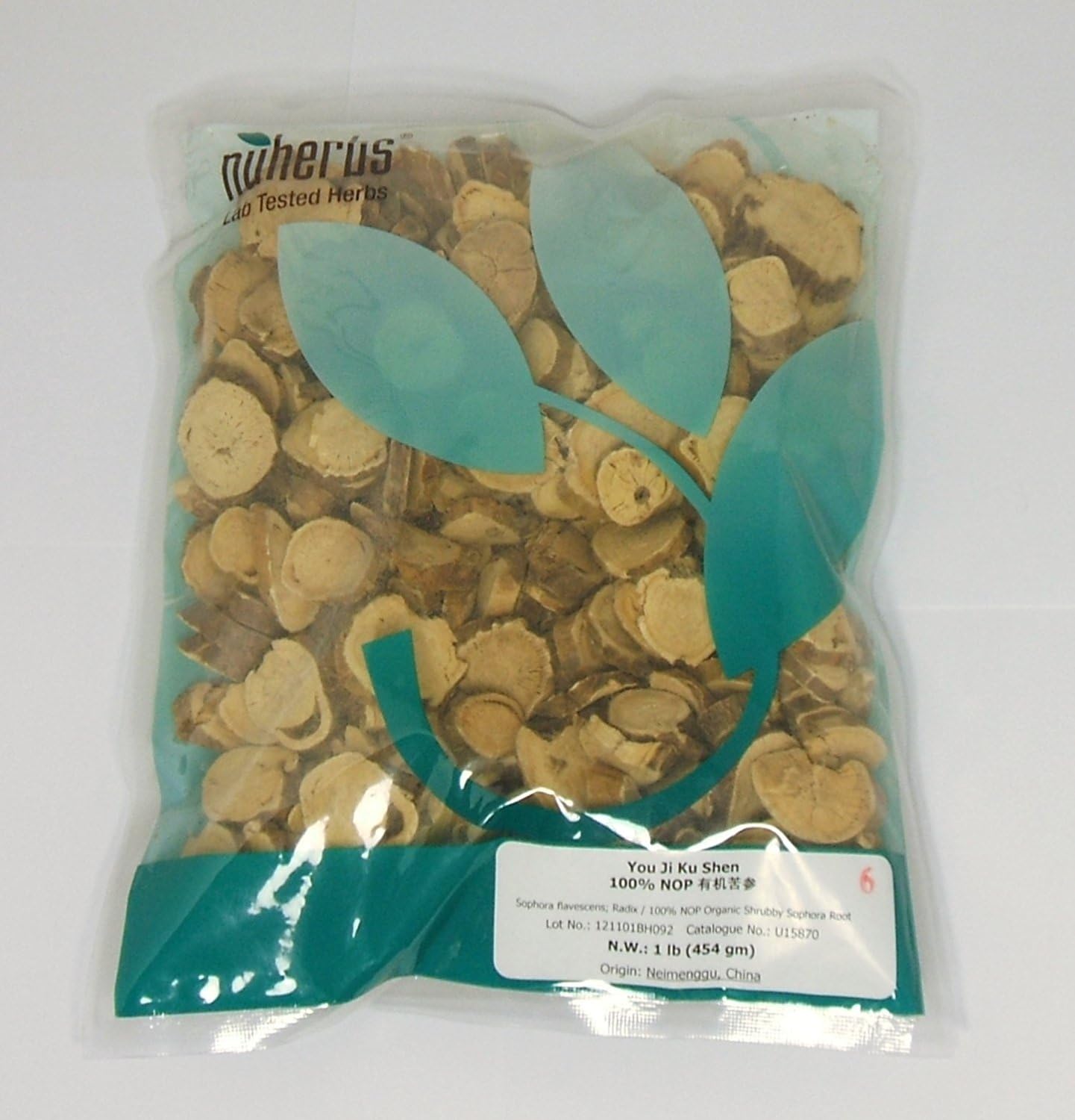 Organic Shrubby Sophora Root Slices/You Ji Ku Shen/Sophora Flavescens, 1lb or 16oz Bulk Herb