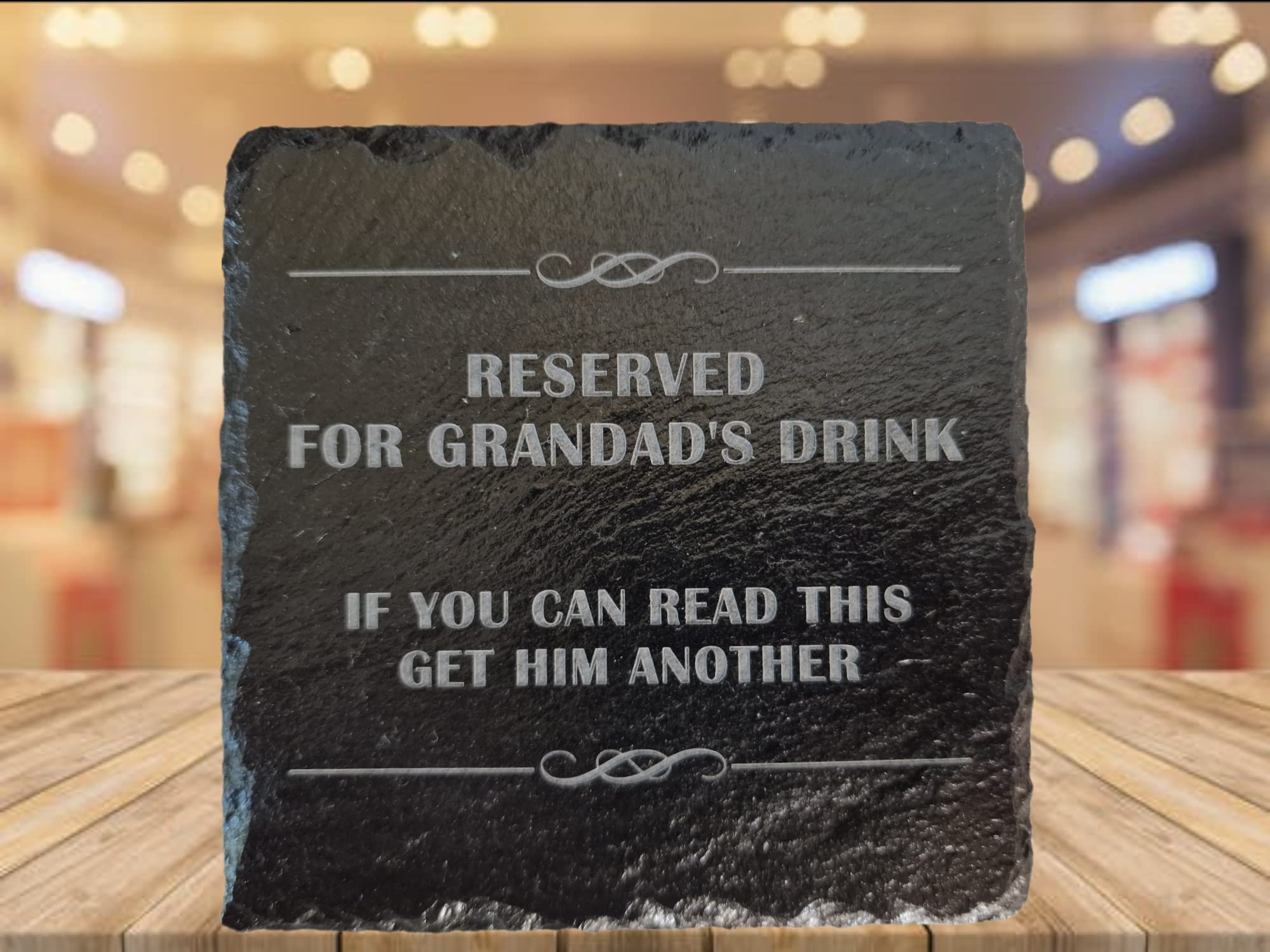 Cgm Clips Uk Grey Personalised Square Slate Coaster - Someones Coffee/Tea>Drink If You Can See This Get Them Another Choose The Text