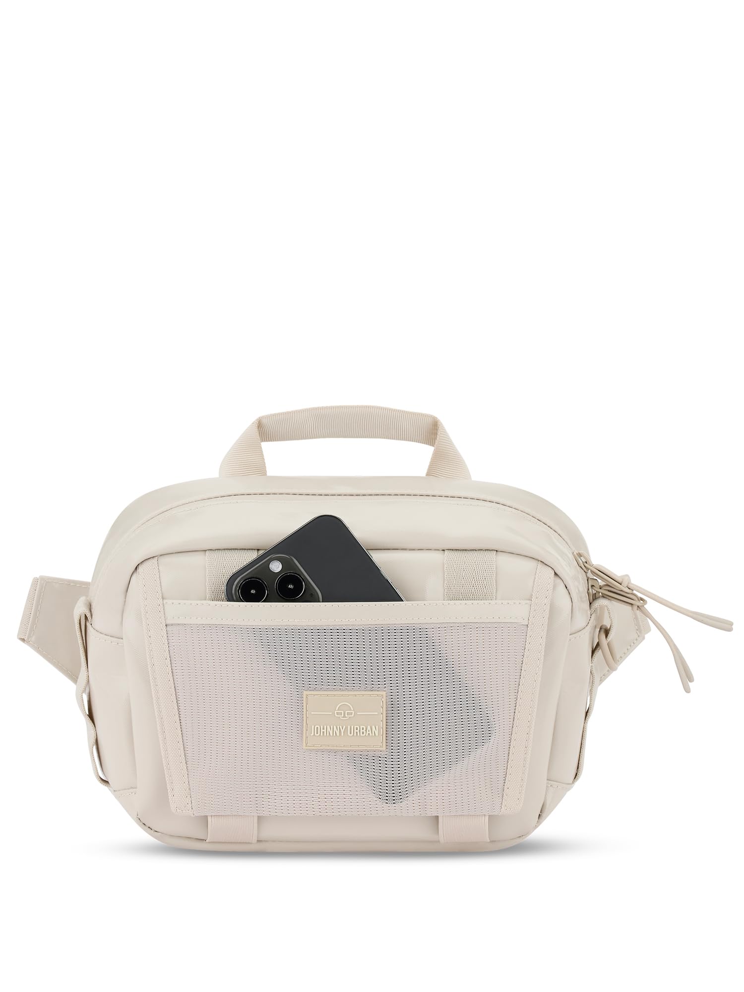 Johnny Urban Borsa da Manubrio Bici Donna Uomo Beige - Nelson - 2 in 1 Borsa da Bici e Borsa a Tracolla - 4 Litri - Borsetta per Manubrio Anteriore - Idrorepellente