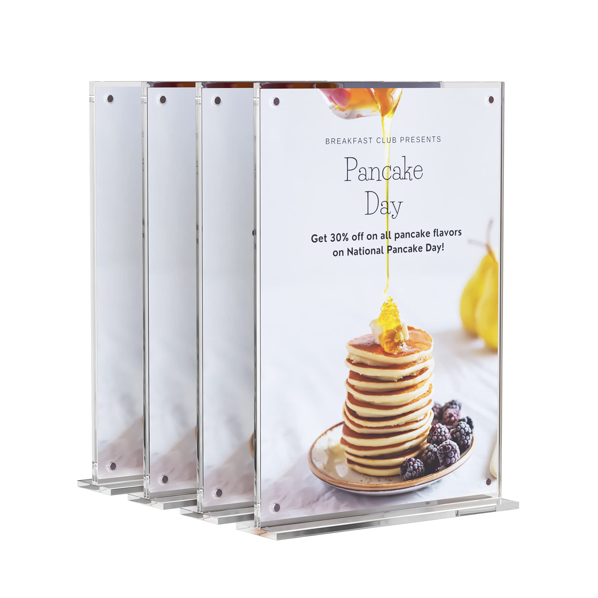 Buy Acrylic A4 Display Stand, 4 Pack, Clear T Shape Double