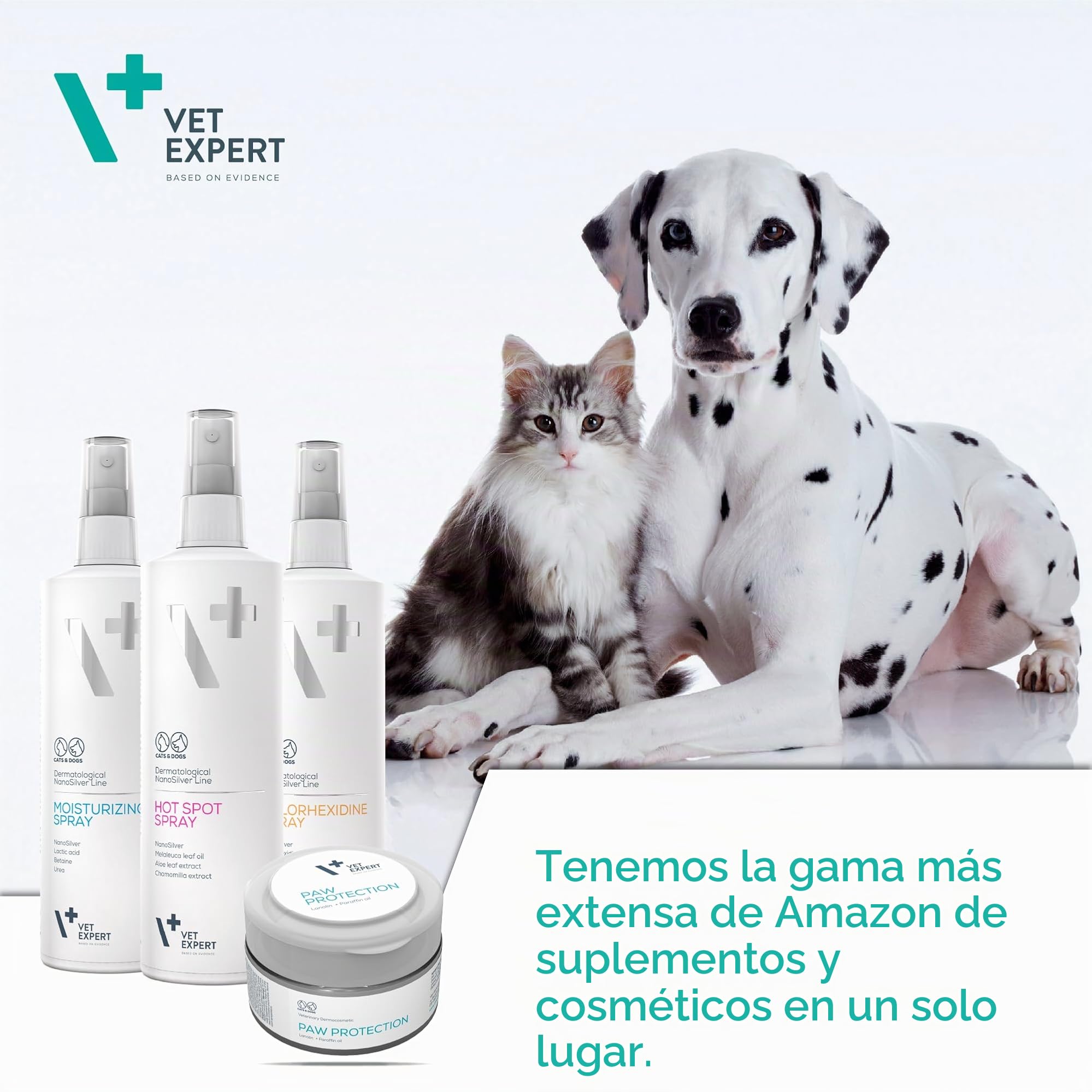 Vet Expert Pomada de protección de patas para perros y gatos, protector e hidratante con aceite de linaza, aceite de árbol de té y nanoplata, 75 ml
