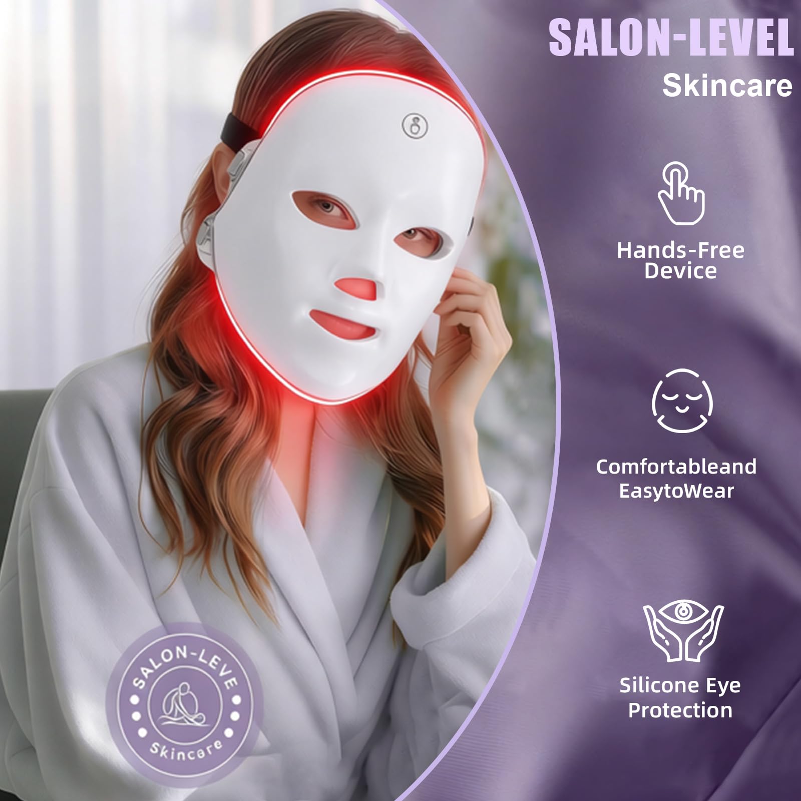 Red Light Therapy Mask LED Face Mask, 7 Colors Red Light Face Mask