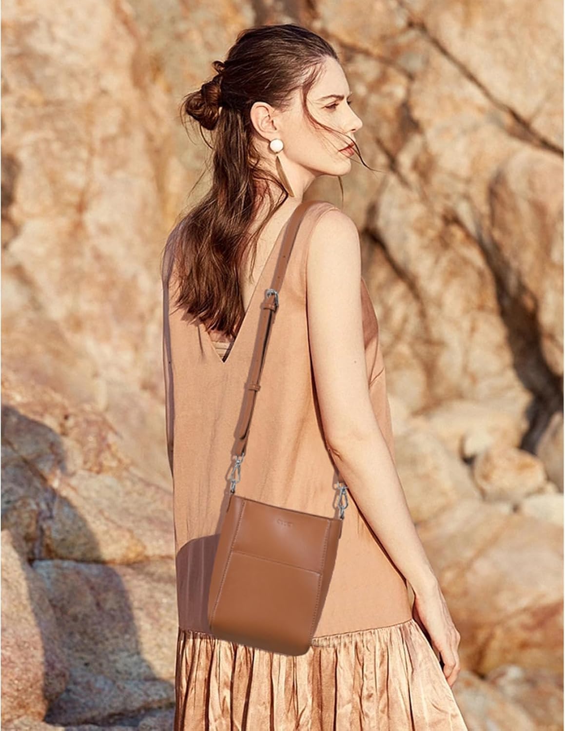 CLUCI Small Crossbody Bags for Women PU Leather Cell Phone Purse Wallet with Adjustable Guitar Strap | Small, PU Leather - Image 2