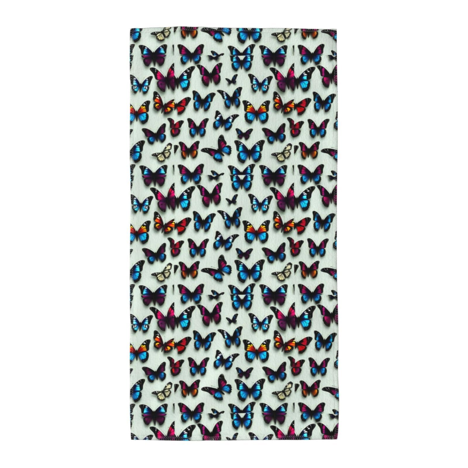 DIEzig Butterfly And Cello Fashion Printed Long Bath Towel For Pool Side Seaside Holiday
