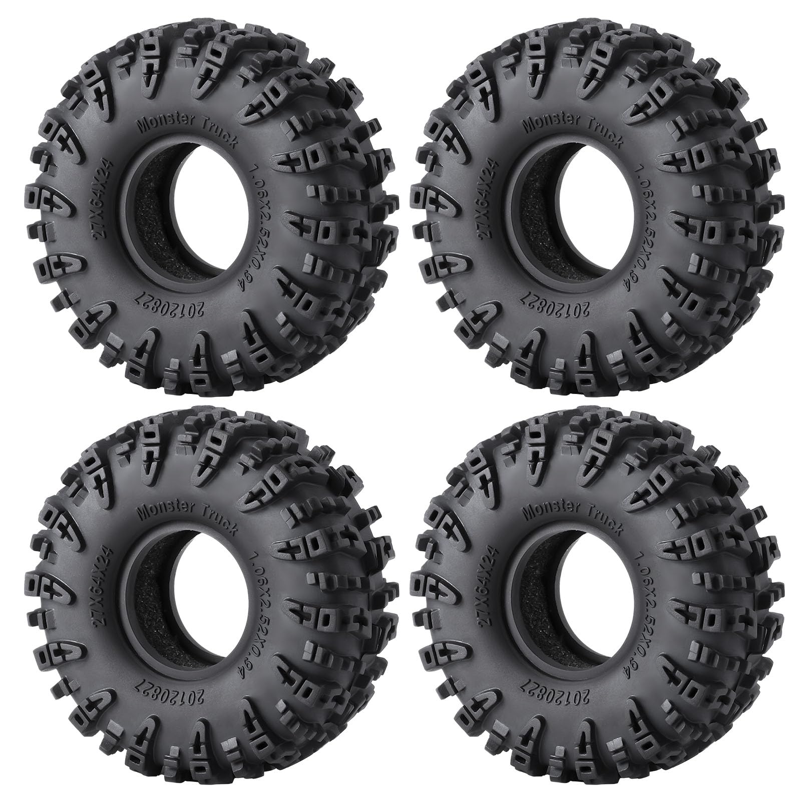 RCLIONS 1.1inch Tires Multi Terrain Pin Rubber RC Crawler Tyre for TRX4M SCX24 RC Truck Car