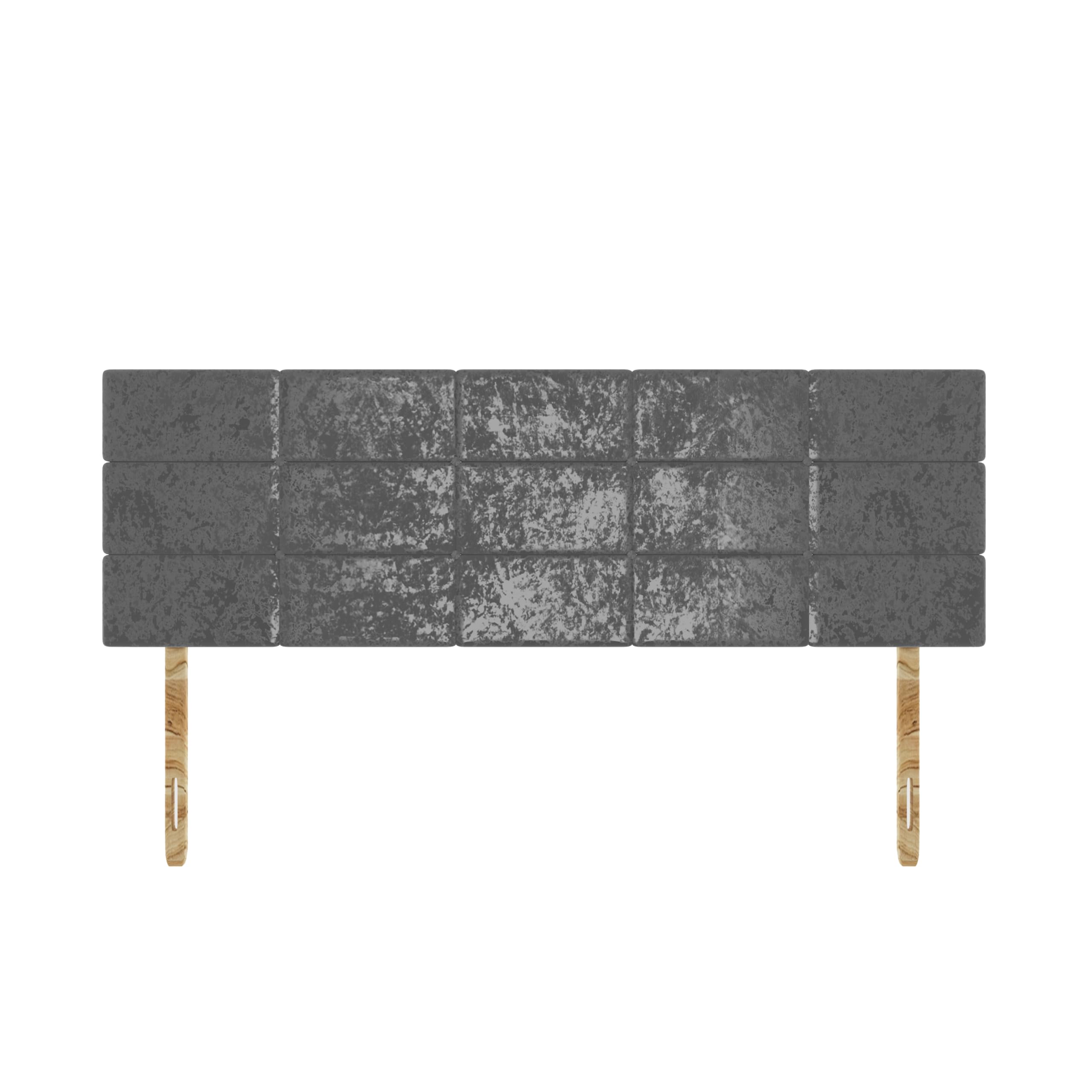 SANA SLEEP Rio Crushed Velvet HeadBoard - Luxury 20" Upholstered Design for Divan Beds - Multiple Fabric Options for Bedroom and Hotel Furniture - 4FT Small Double - Silver