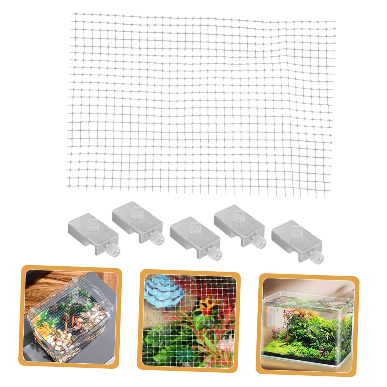 Aquarium Abdecknetz Einstellbares Atmungsaktives Sprung Netz mit Feiner Zuschneidbar Langlebiges Acrylgewebe Vielseitig für Fisch und Schildkrötenbecken Schutz und Trennung