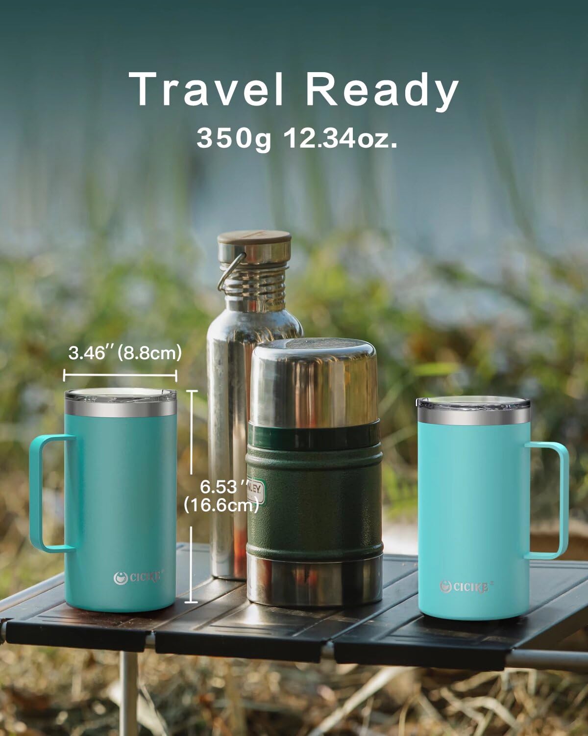 Amazon.com: 24 Ounces Travel Mug with Handle and Lid, Insulated, Stainless  Steel Coffee Mug, Camping Gift for Men and Women, Keep Cold for 9 Hours and  Hot for 3 : Home & Kitchen